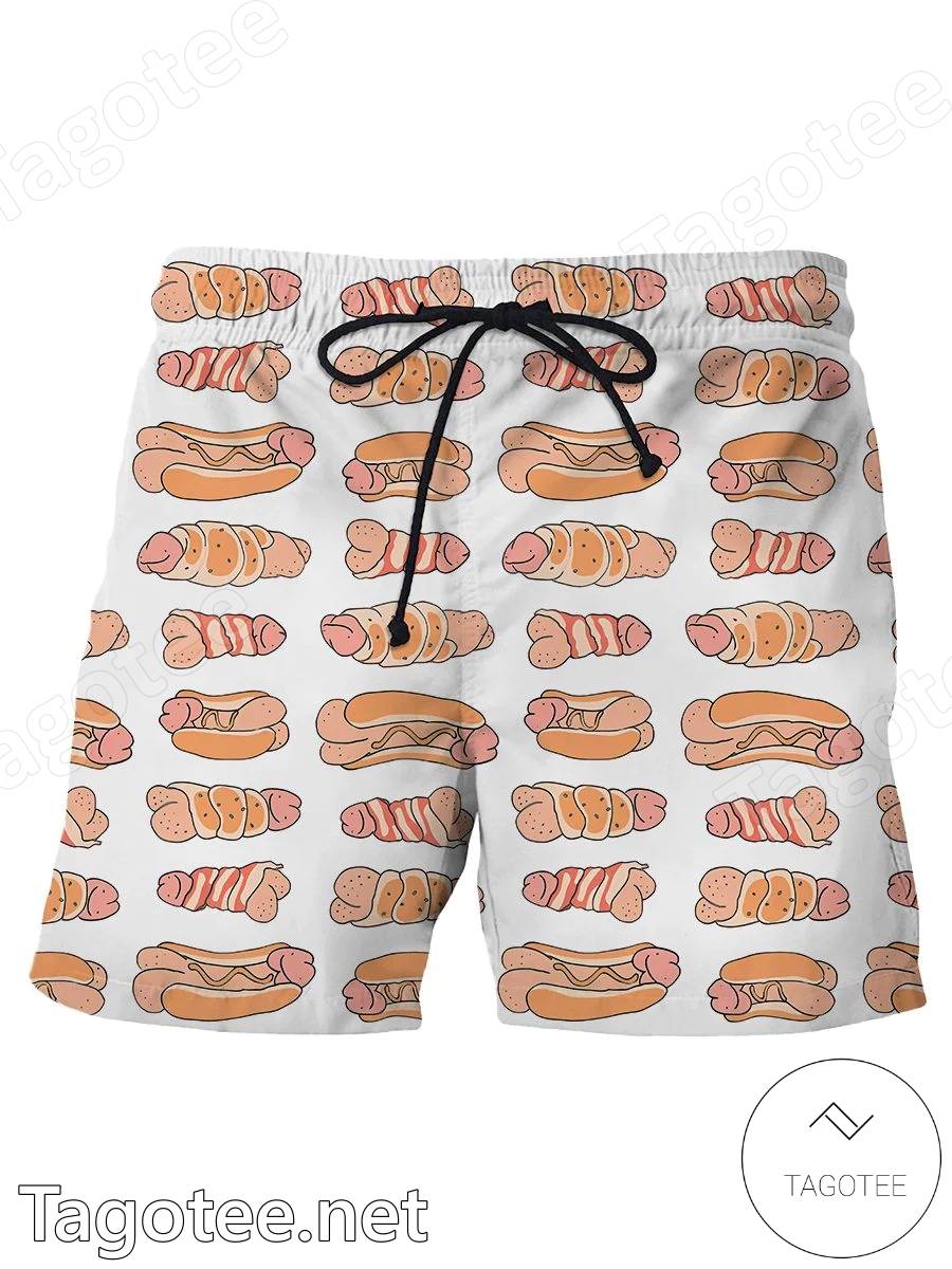 Cock Dick Hot Dog Beach Shorts a