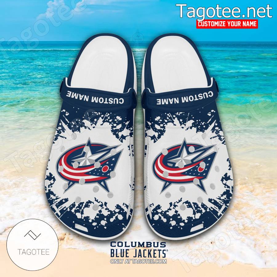 Columbus Blue Jackets Personalized Crocs Clogs - EmonShop a