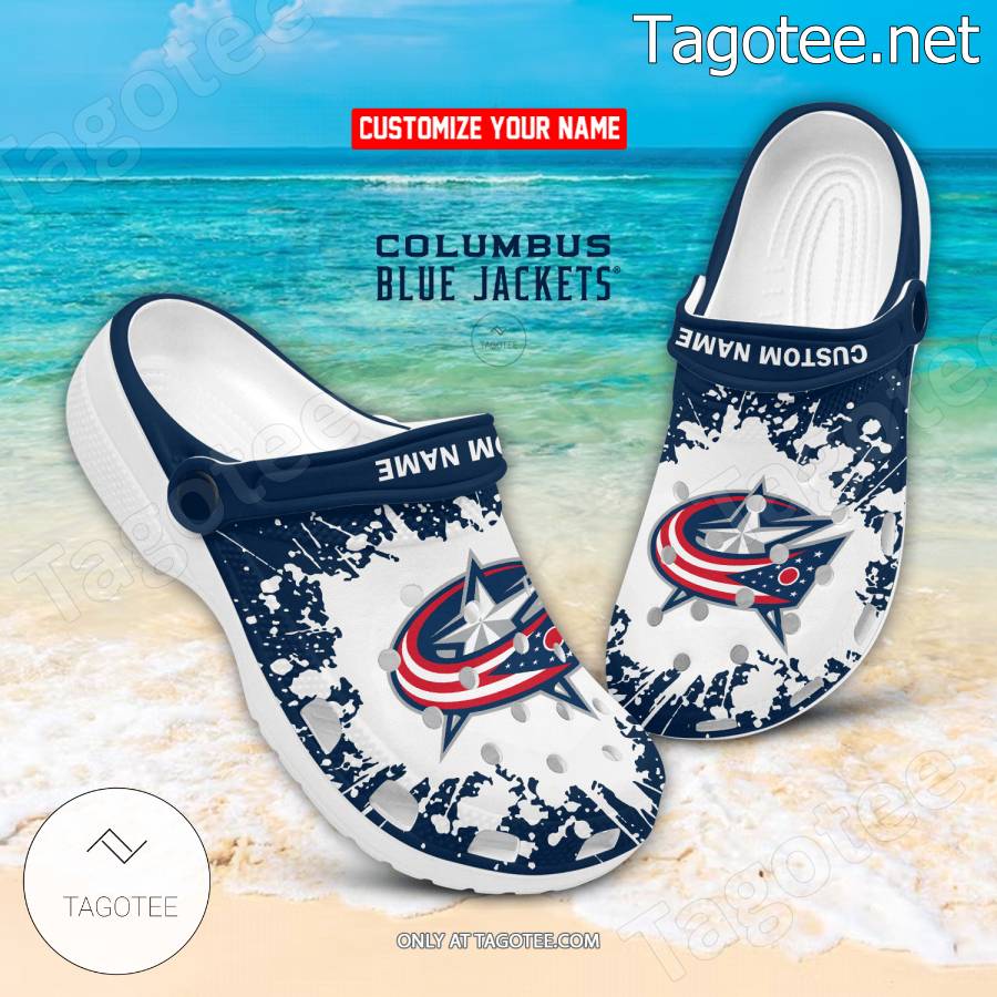 Columbus Blue Jackets Personalized Crocs Clogs - EmonShop