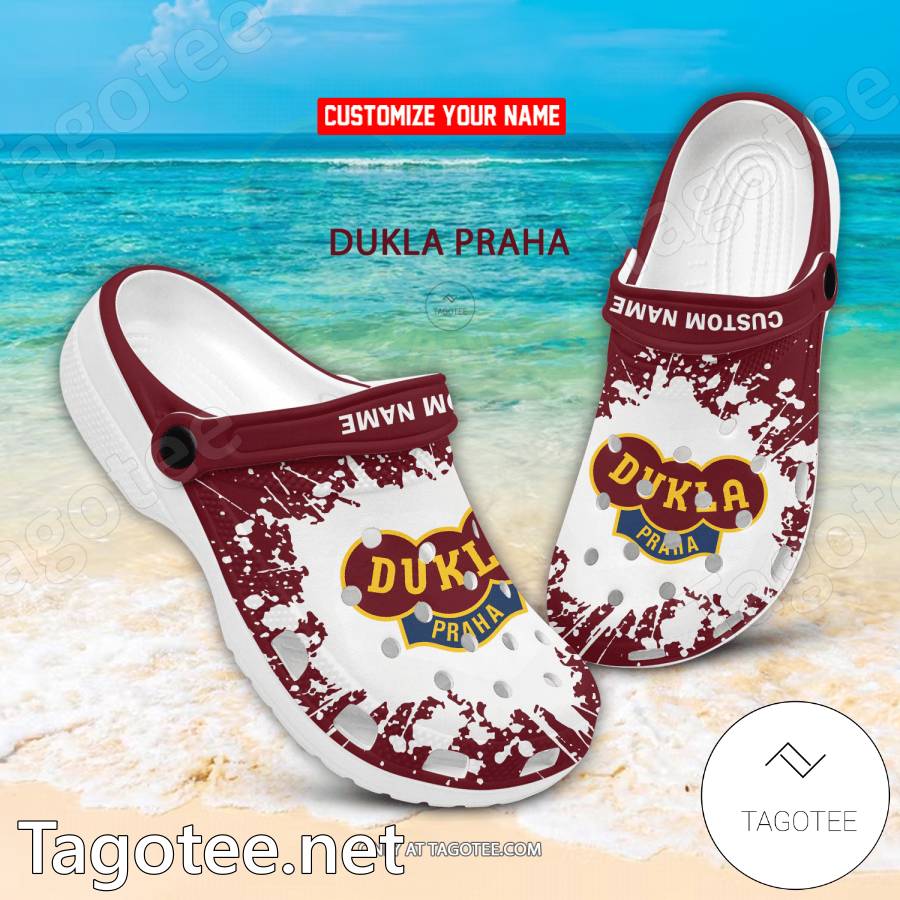 Dukla Praha Custom Name Crocs Clogs - EmonShop