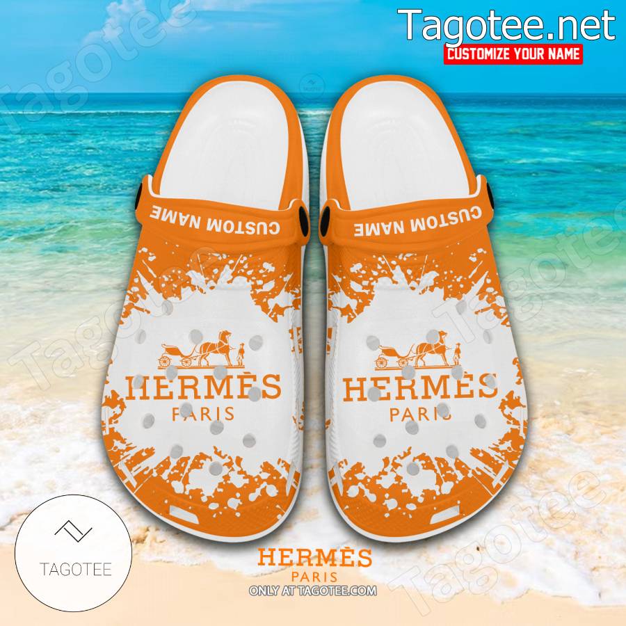 Hermes Logo Crocs Clogs - EmonShop a