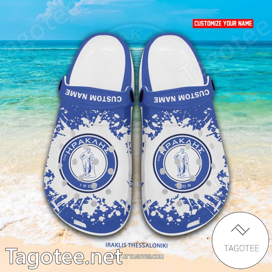 Iraklis Thessaloniki Custom Name Crocs Clogs - EmonShop a