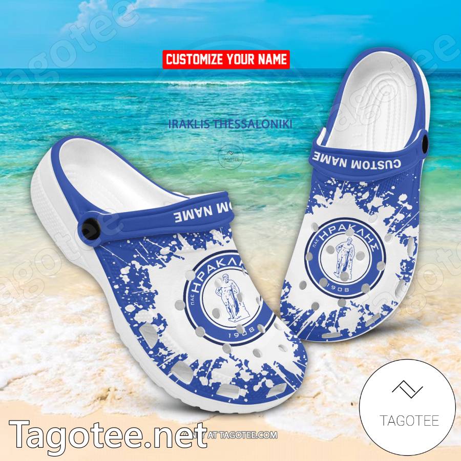 Iraklis Thessaloniki Custom Name Crocs Clogs - EmonShop