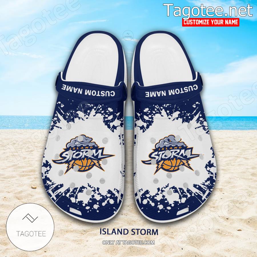 Island Storm Logo Crocs Clogs - EmonShop a