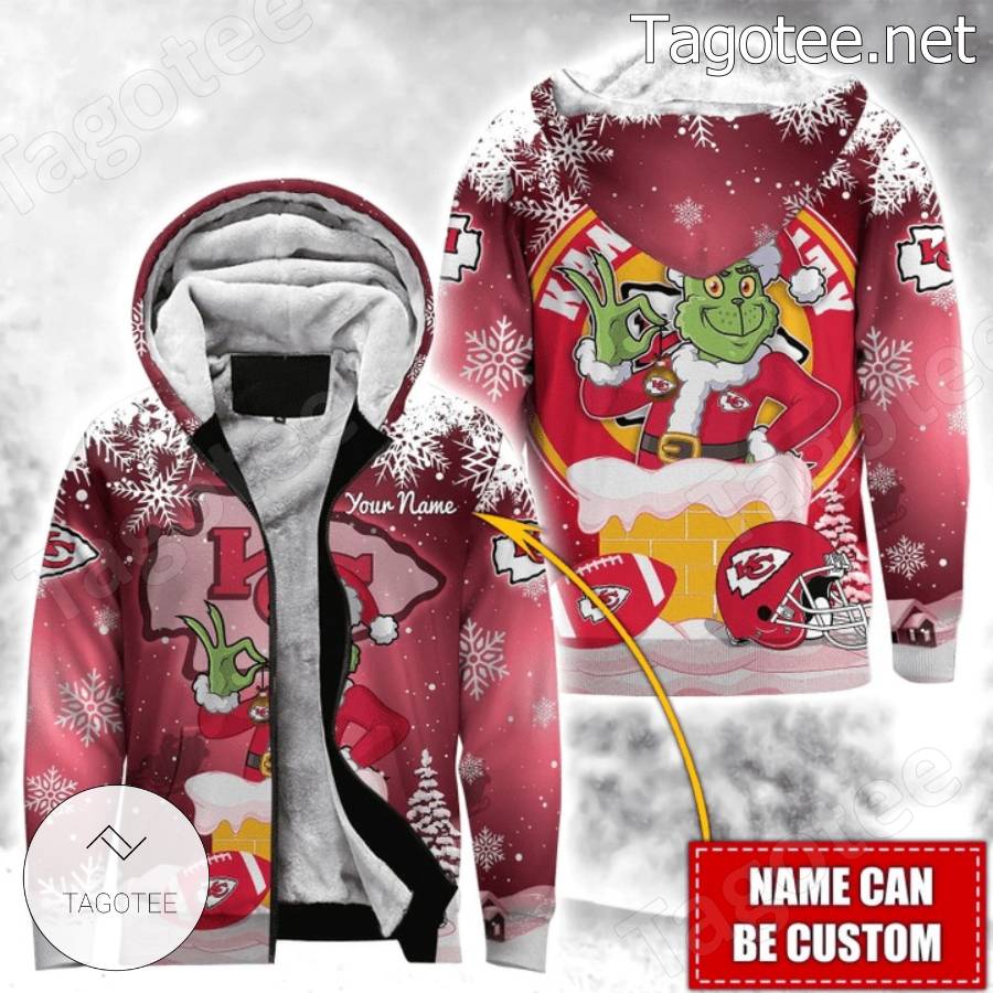 Kansas City Chief The Grinch Snow Christmas Fleece Hoodie