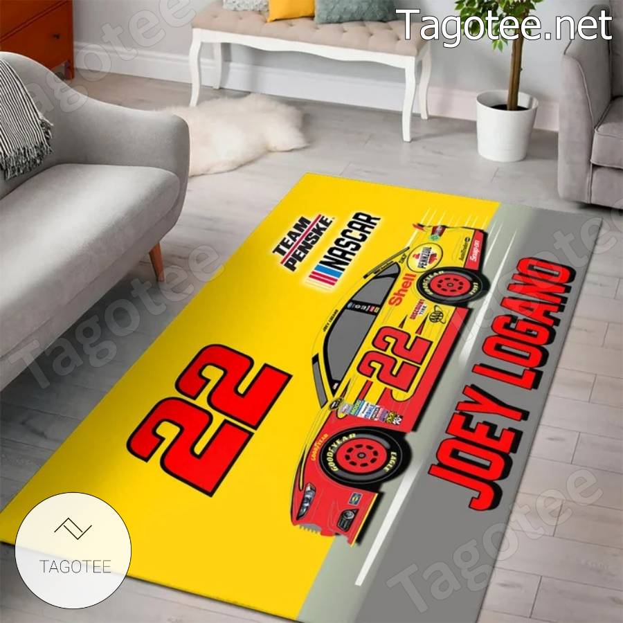 Nascar Joey Logano 22 Area Rugs