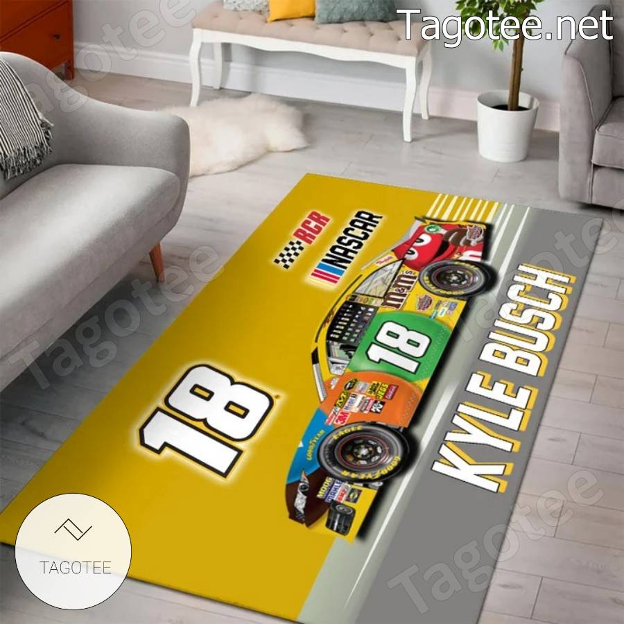 Nascar Kyle Busch 18 Area Rugs