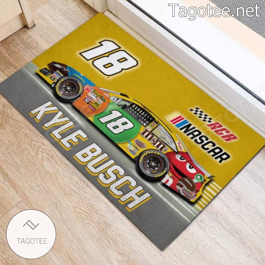 Nascar Kyle Busch 18 Front Doormat a