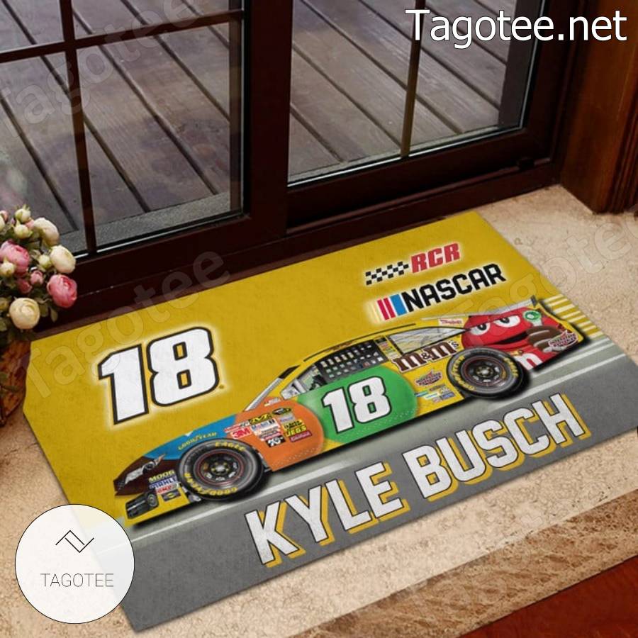 Nascar Kyle Busch 18 Front Doormat