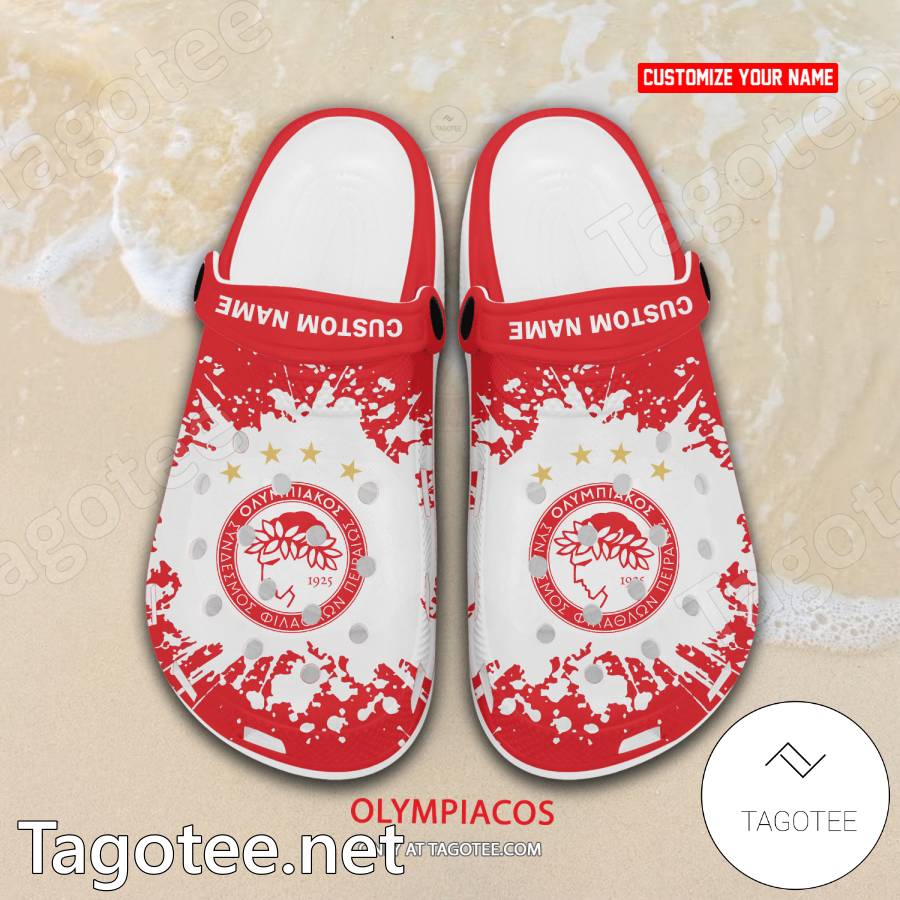 Olympiacos Custom Name Crocs Clogs - EmonShop a