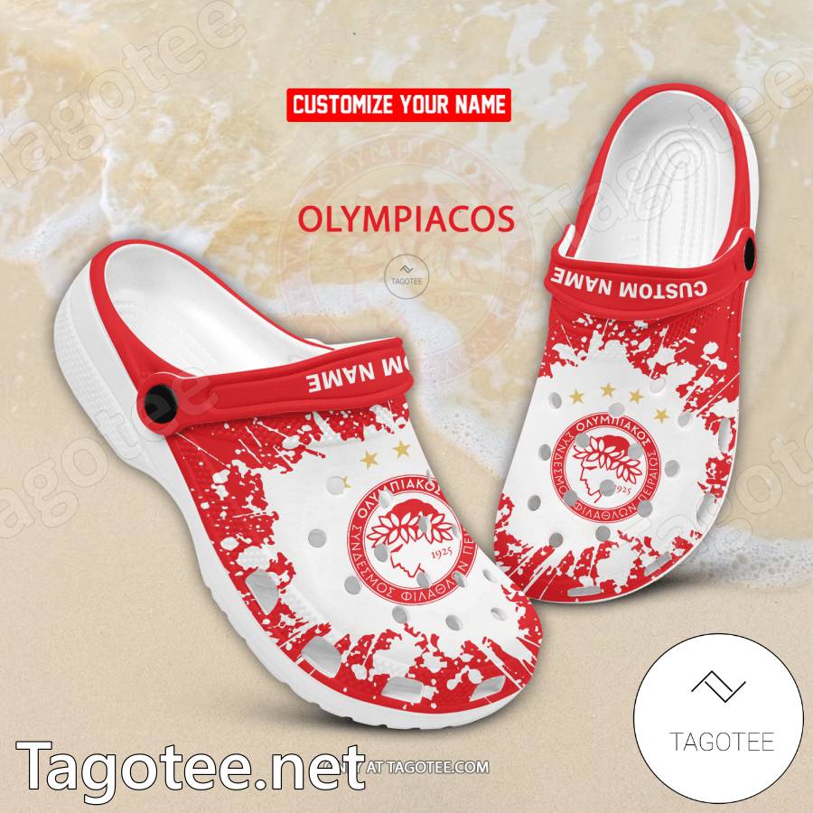 Olympiacos Custom Name Crocs Clogs - EmonShop