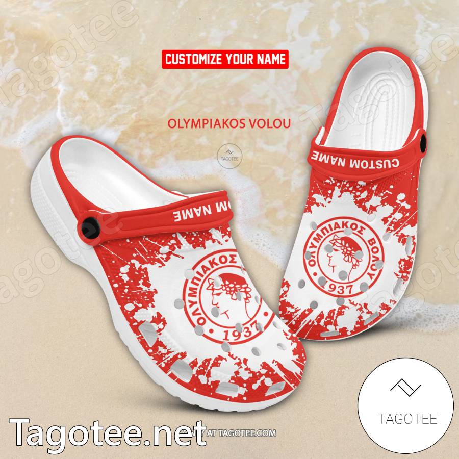 Olympiakos Volou Custom Name Crocs Clogs - EmonShop