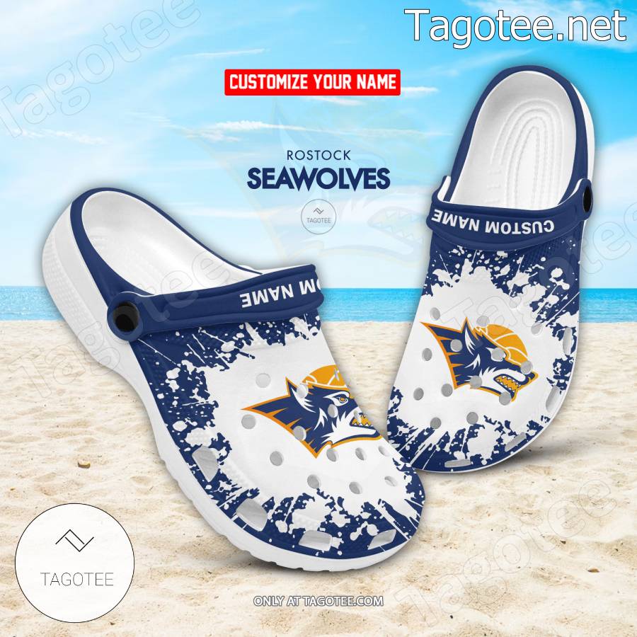 Rostock Seawolves Logo Crocs Clogs - EmonShop