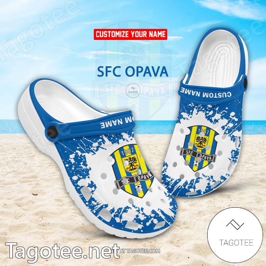 SFC Opava Custom Name Crocs Clogs - EmonShop