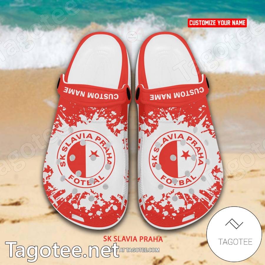 SK Slavia Praha Custom Name Crocs Clogs - EmonShop a