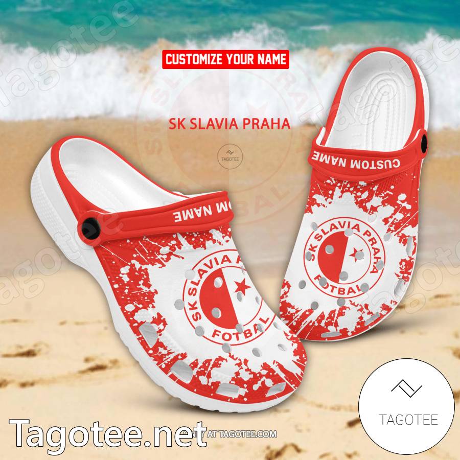 SK Slavia Praha Custom Name Crocs Clogs - EmonShop