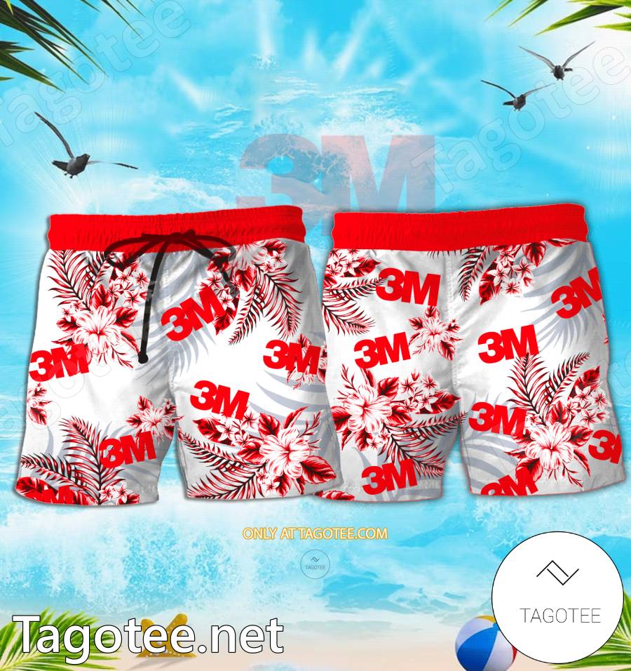 3M Logo Hawaiian Shirt And Shorts - EmonShop a