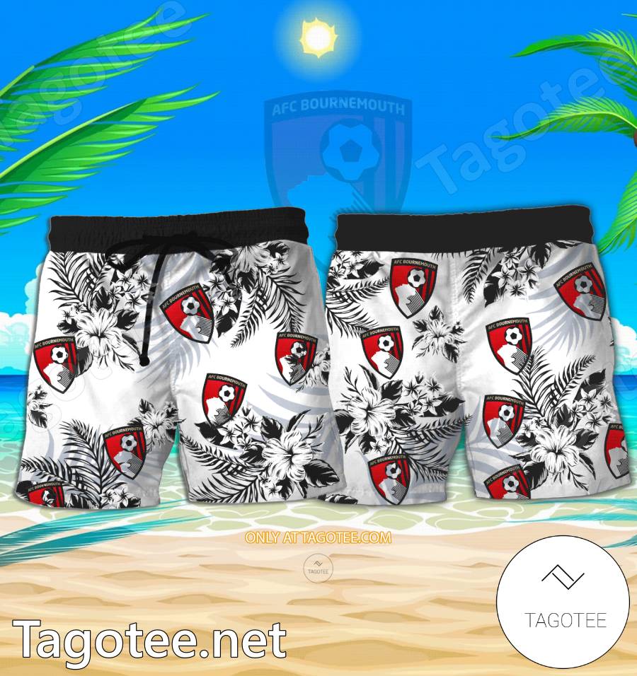 AFC Bournemouth Logo Hawaiian Shirt And Shorts - BiShop a