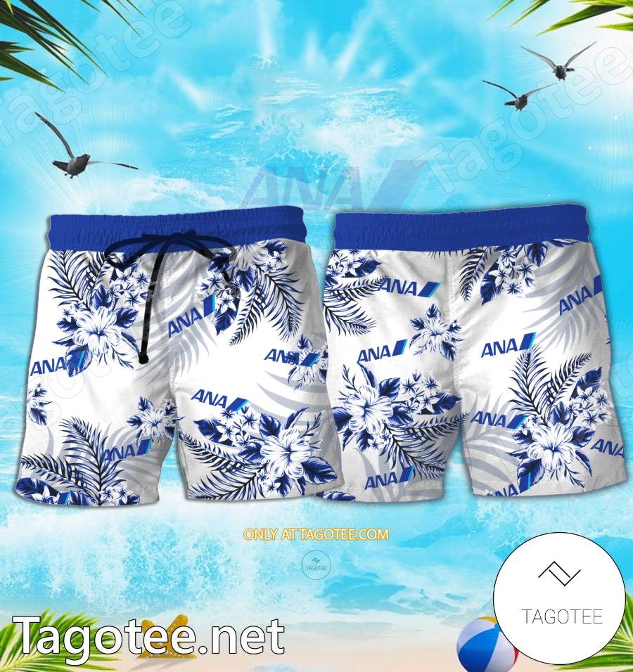 ANA All Nippon Airways Logo Hawaiian Shirt And Shorts - EmonShop a