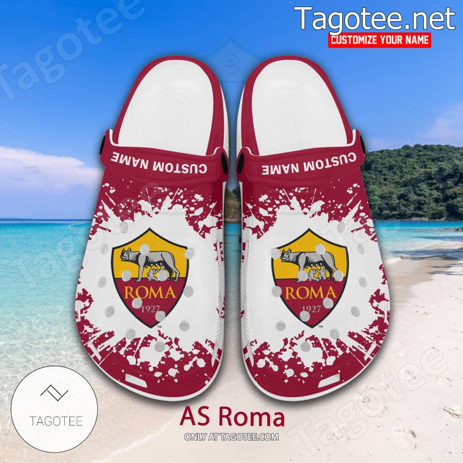 AS Roma Logo Custom Crocs Clogs - BiShop a