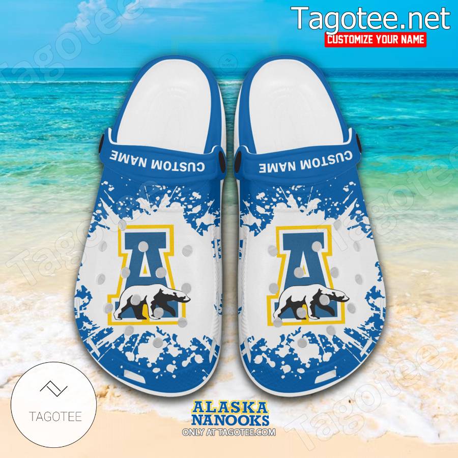 Alaska Nanooks Logo Crocs Clogs - BiShop a