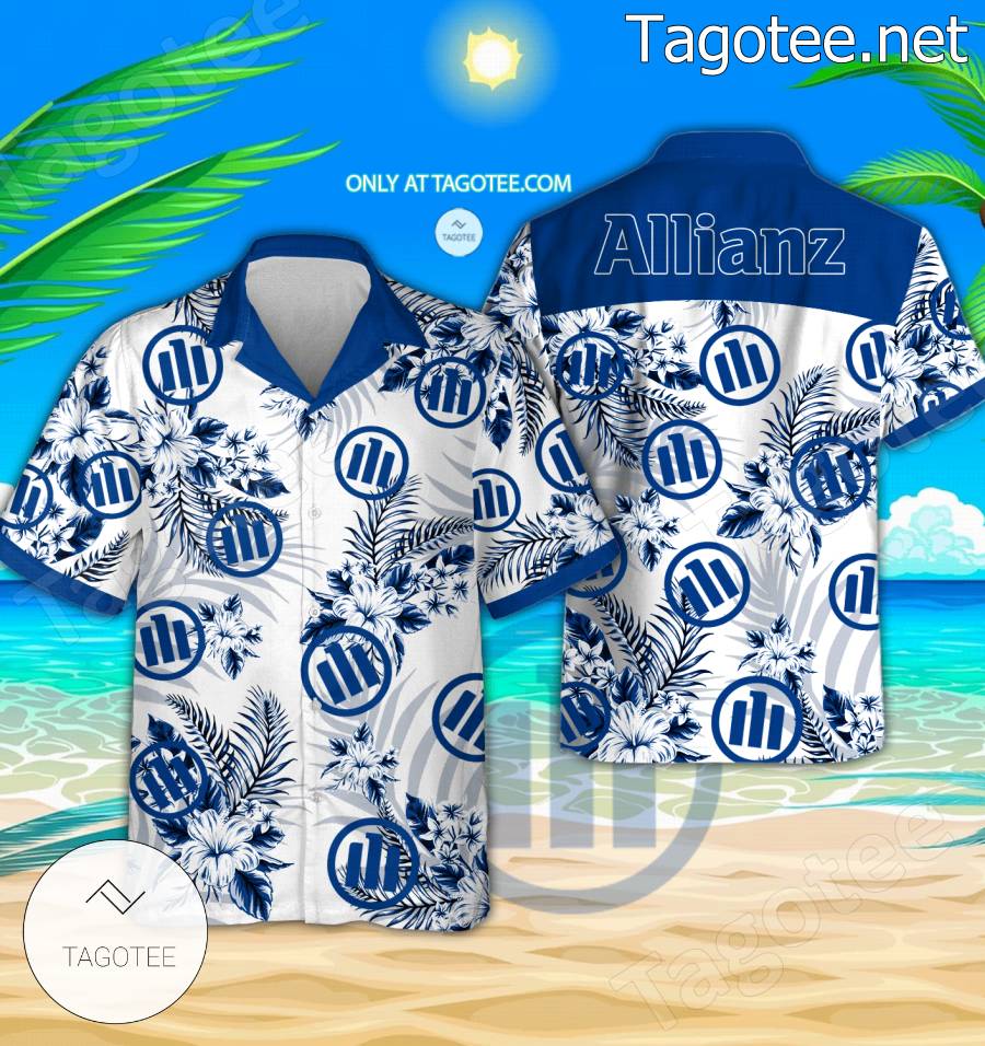 Allianz Logo Hawaiian Shirt And Shorts - BiShop