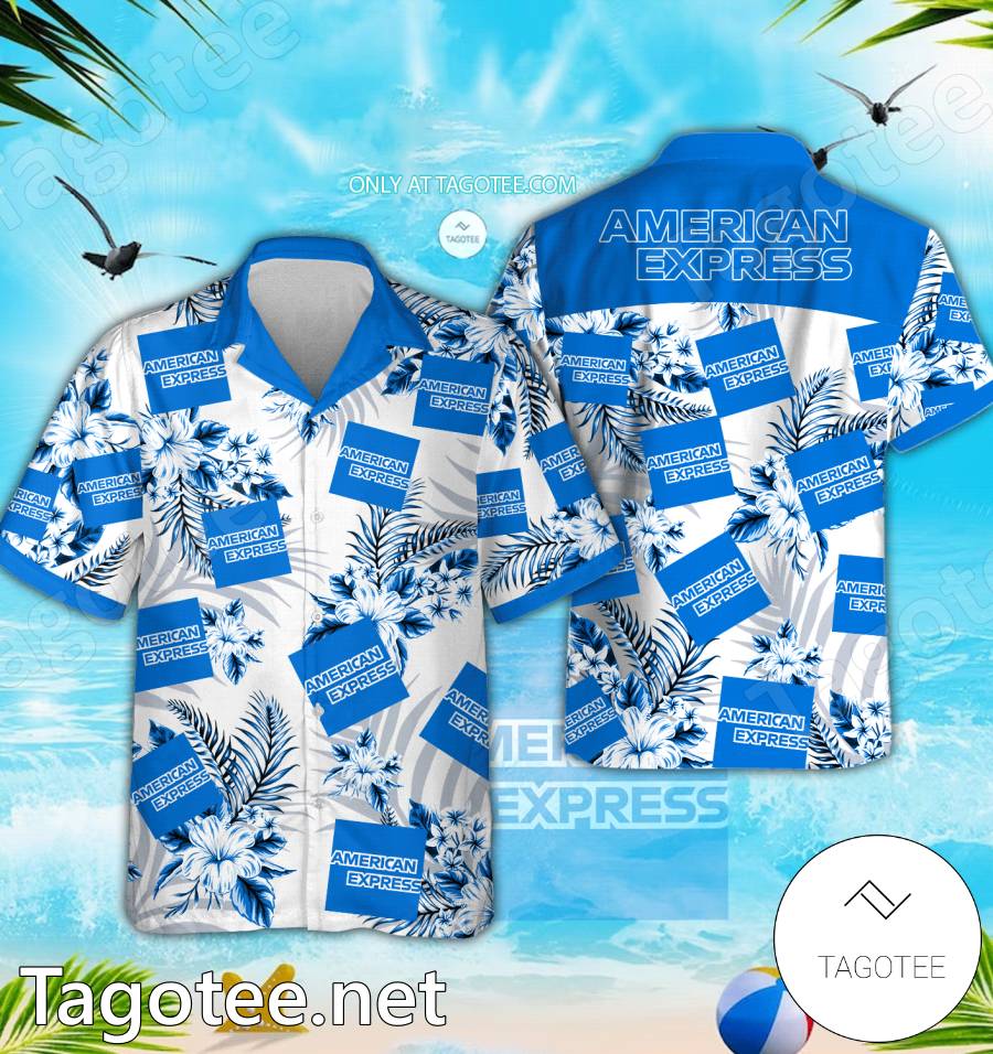 American Express Logo Hawaiian Shirt And Shorts - EmonShop