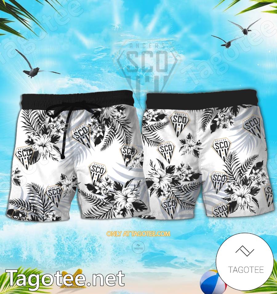 Angers SCO Logo Hawaiian Shirt And Shorts - BiShop a