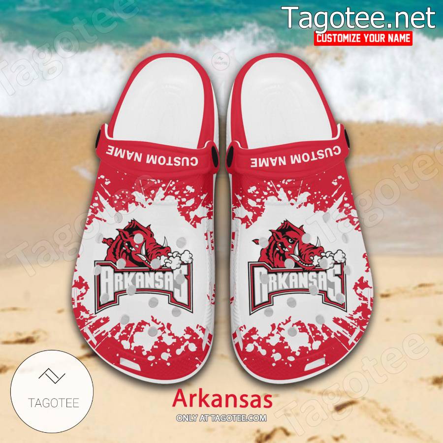 Arkansas Logo Custom Crocs Clogs - BiShop a