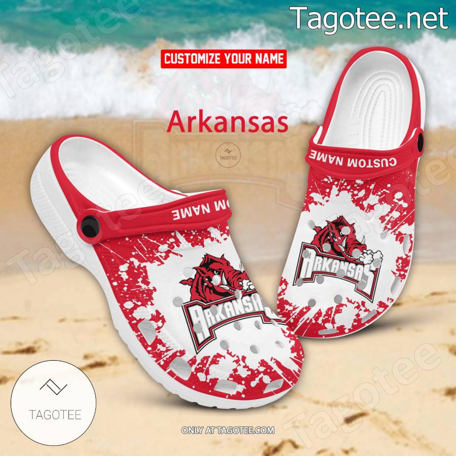 Arkansas Logo Custom Crocs Clogs - BiShop