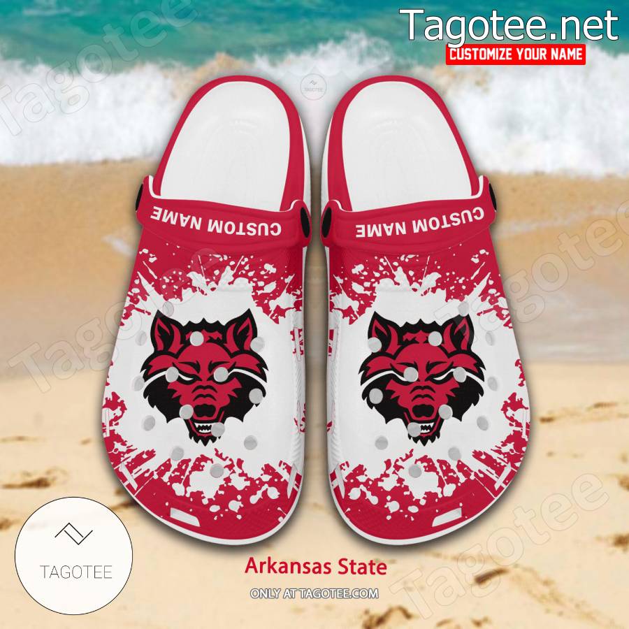 Arkansas State Logo Custom Crocs Clogs - BiShop a