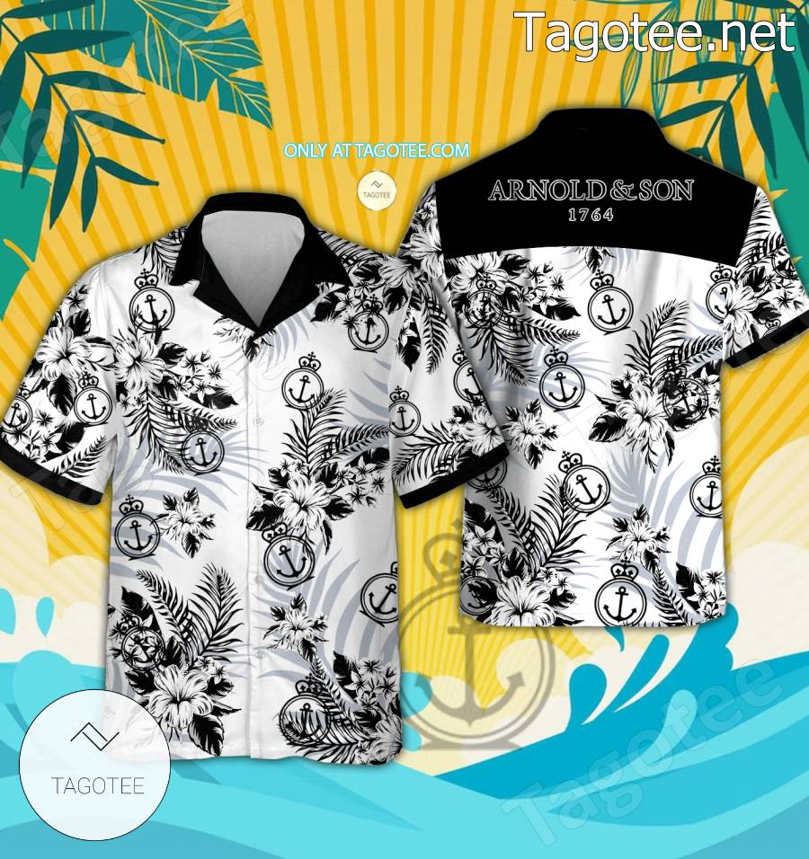 Arnold & Son Logo Hawaiian Shirt And Shorts - BiShop