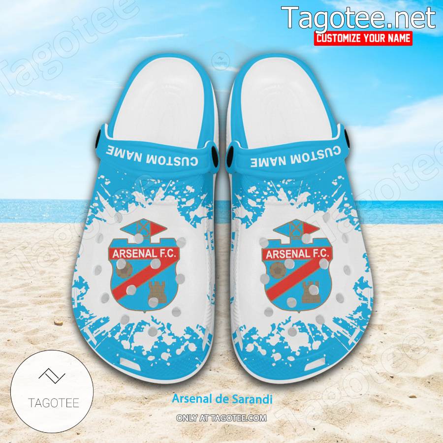 Arsenal de Sarandi Logo Custom Crocs Clogs - BiShop a