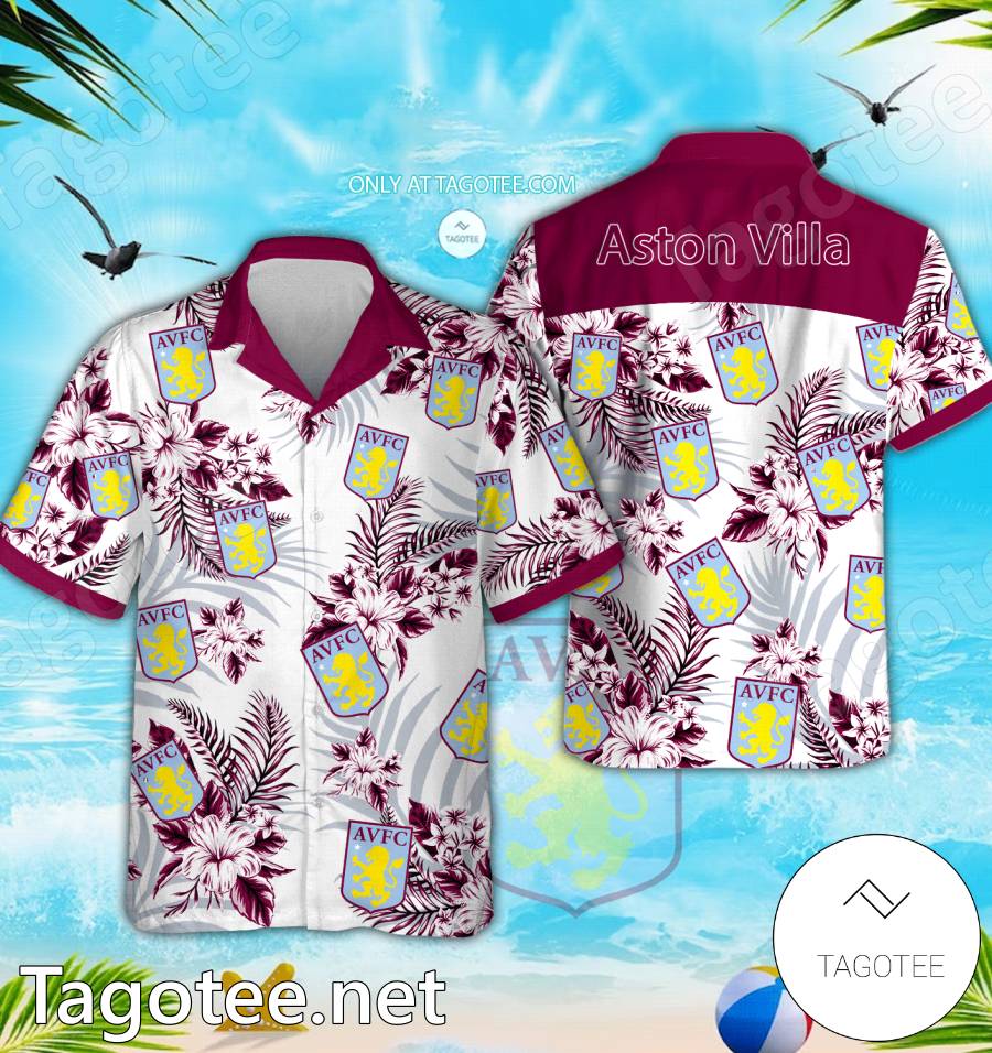 Aston Villa Logo Hawaiian Shirt And Shorts - BiShop