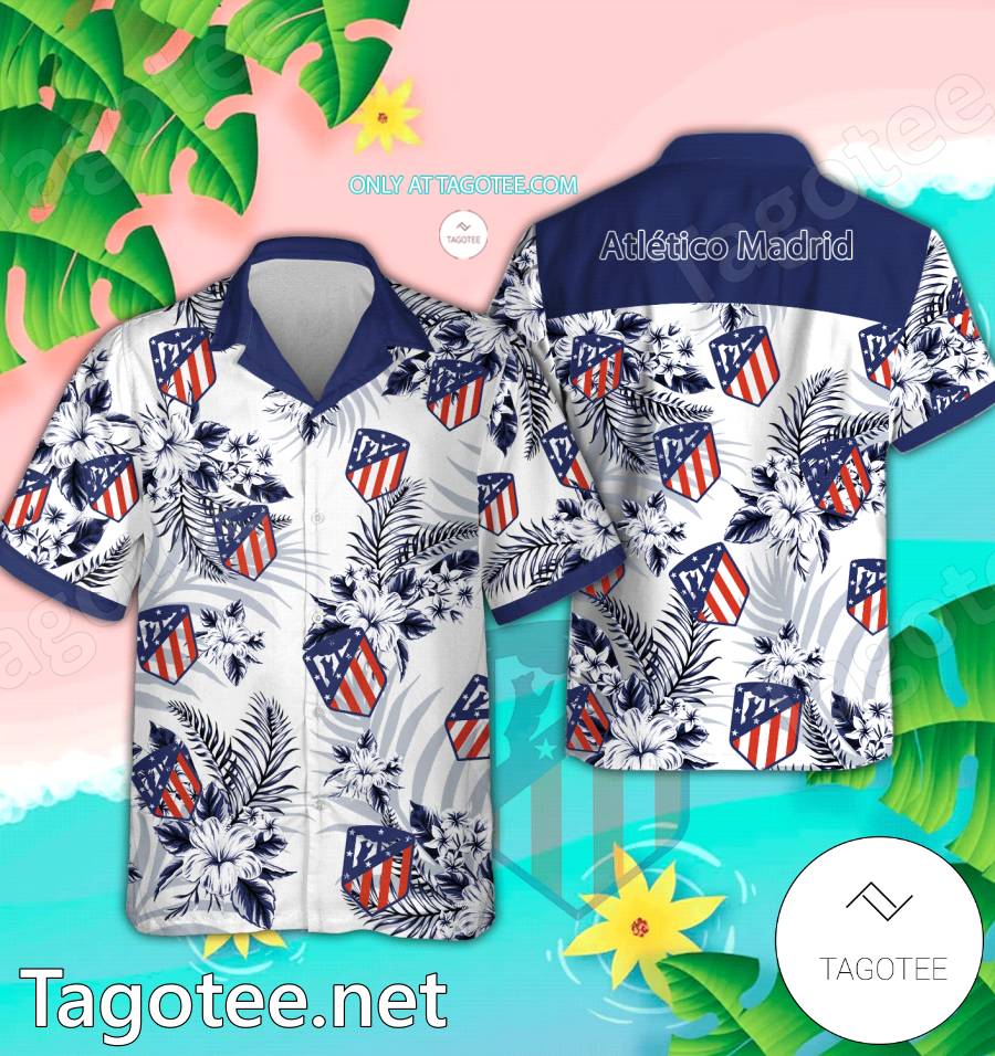 Atlético Madrid Logo Hawaiian Shirt And Shorts - BiShop