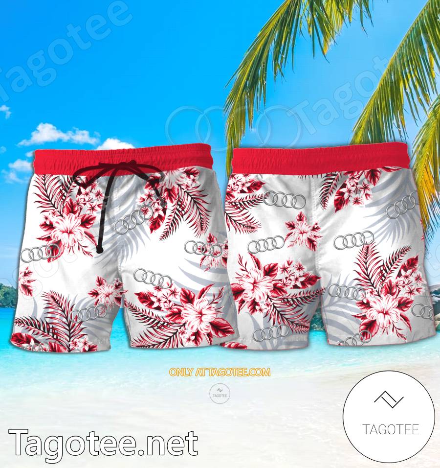 Audi Logo Hawaiian Shirt And Shorts - EmonShop a