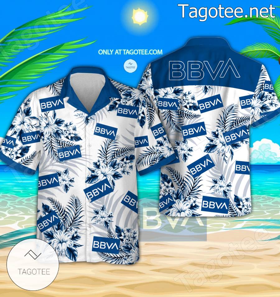 BBVA Bank Logo Hawaiian Shirt And Shorts - BiShop