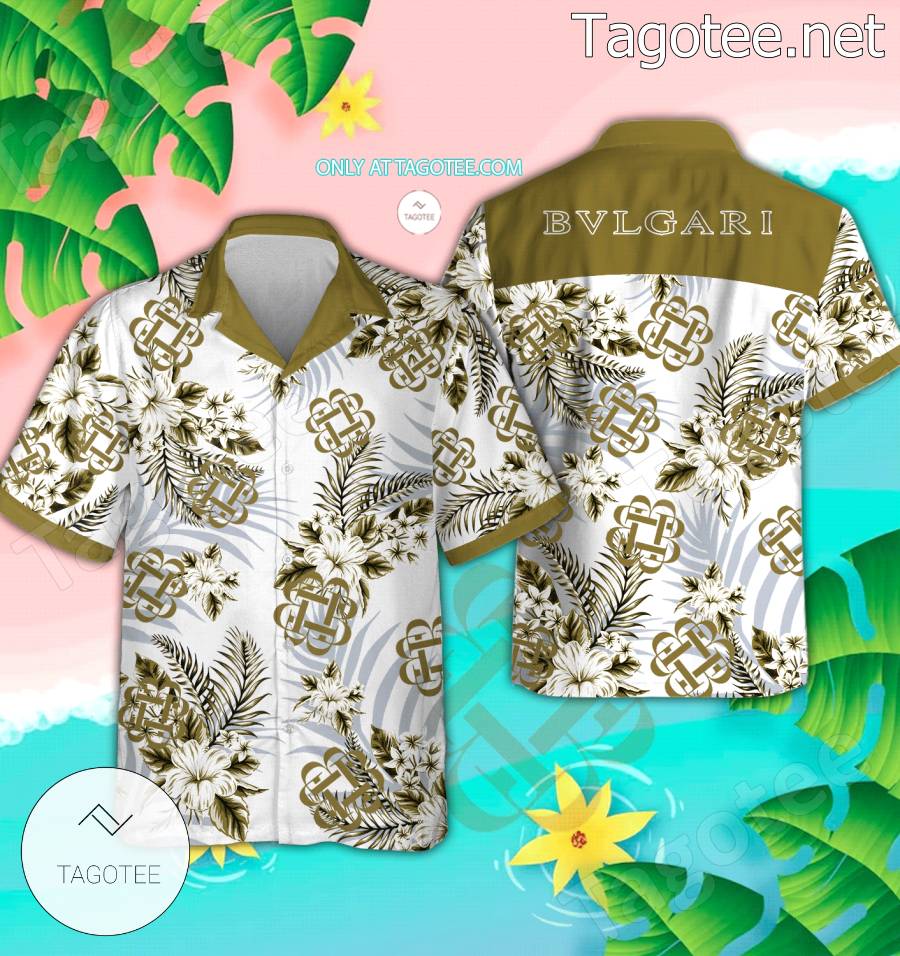 BVLGARI Logo Hawaiian Shirt And Shorts - EmonShop