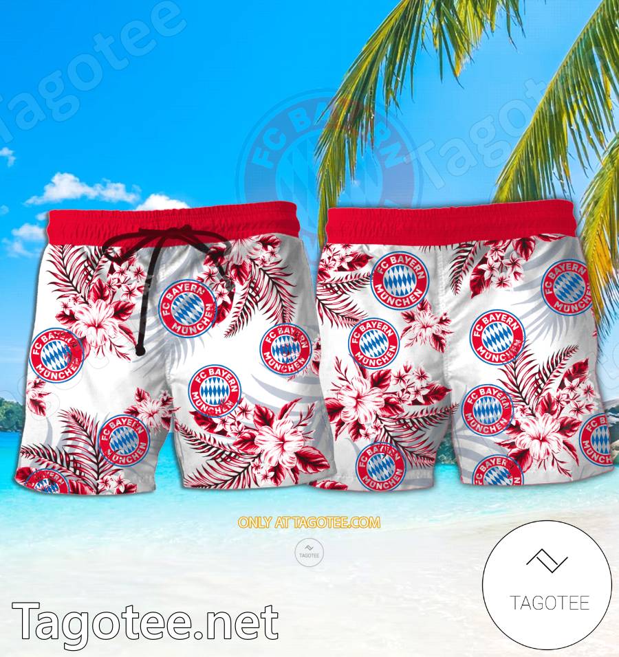 Bayern München Logo Hawaiian Shirt And Shorts - BiShop a