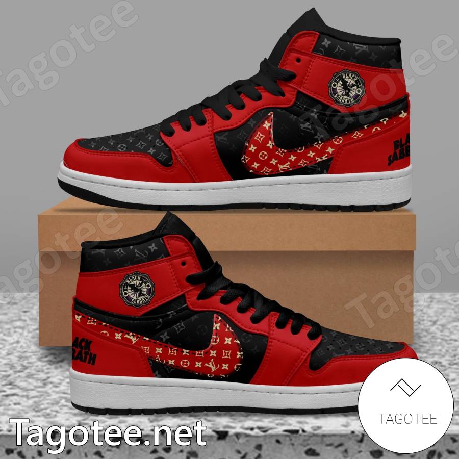 Black Sabbath Music Band Louis Vuitton Red Air Jordan High Top Shoes a