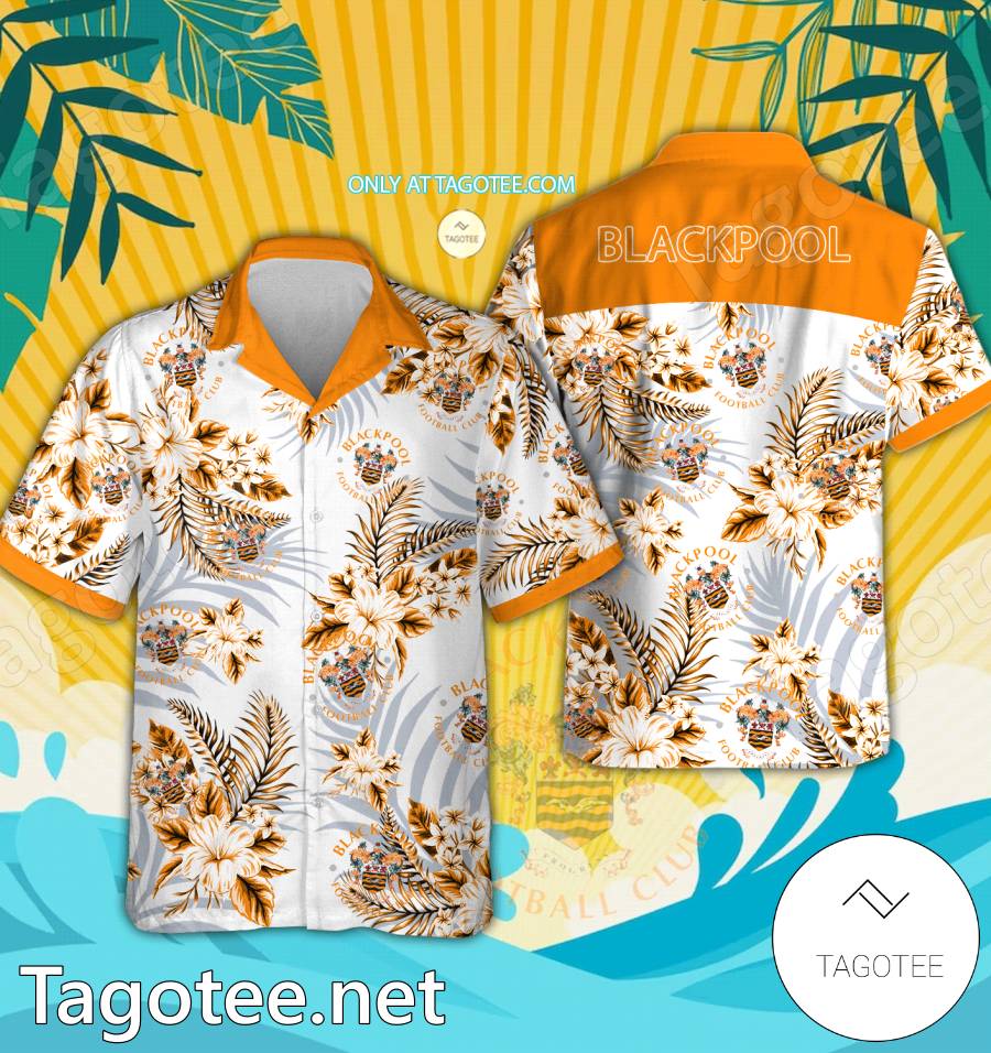 Blackpool Logo Hawaiian Shirt And Shorts - BiShop