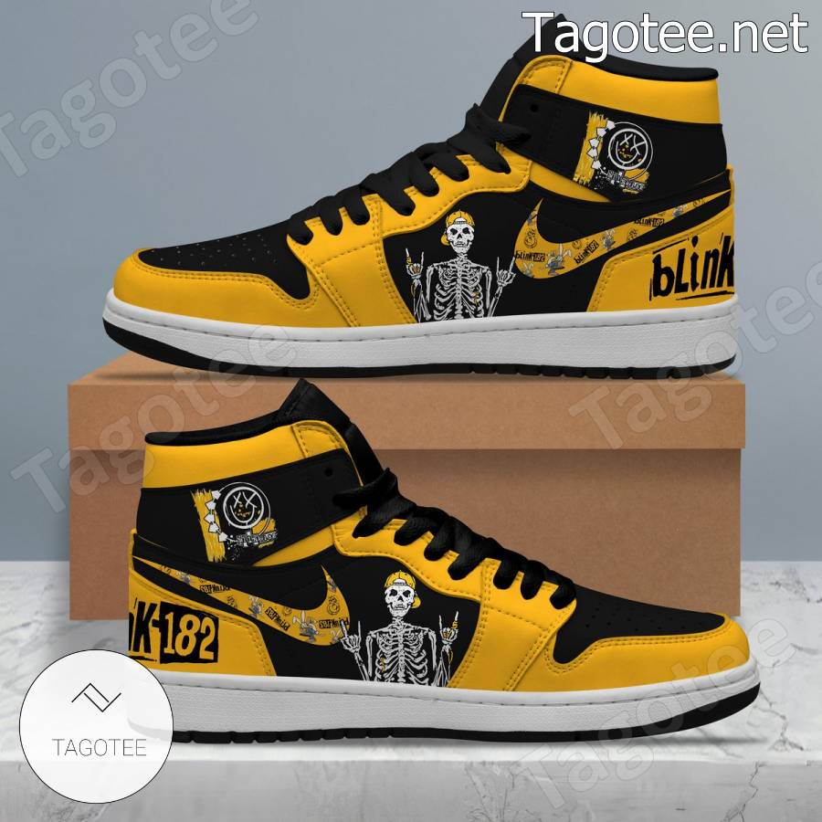 Blink-182 Skeleton Air Jordan High Top Shoes