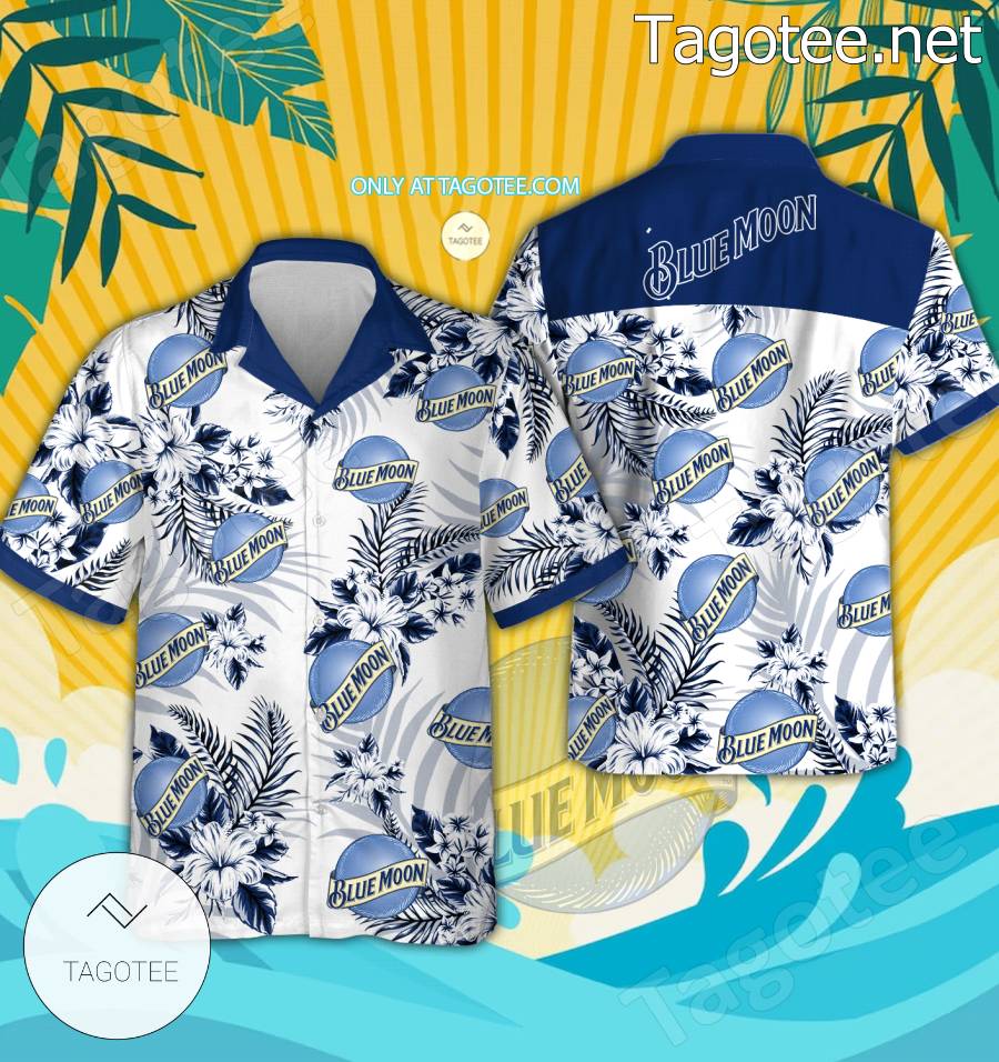 Blue Moon Logo Hawaiian Shirt And Shorts - EmonShop