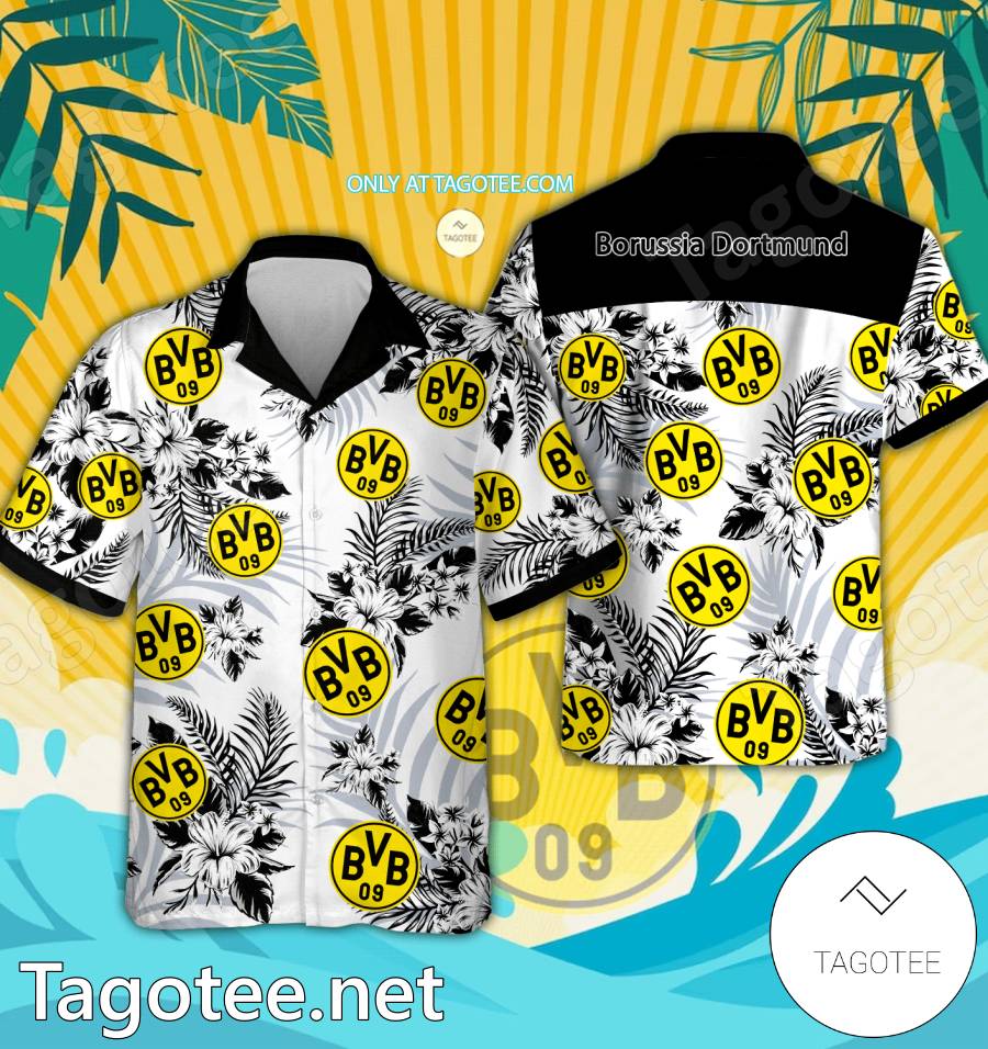 Borussia Dortmund Logo Hawaiian Shirt And Shorts - BiShop