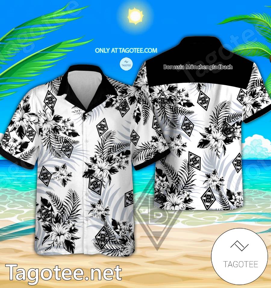 Borussia Mönchengladbach Logo Hawaiian Shirt And Shorts - BiShop