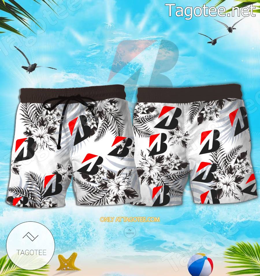 Bridgestone Logo Hawaiian Shirt And Shorts - BiShop a