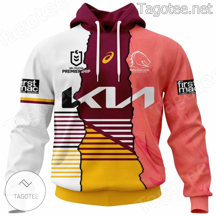 Brisbane Broncos Nrl Kia Custom Hoodie And Pants a