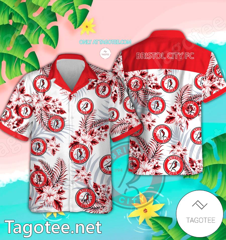 Bristol City FC Logo Hawaiian Shirt And Shorts - BiShop