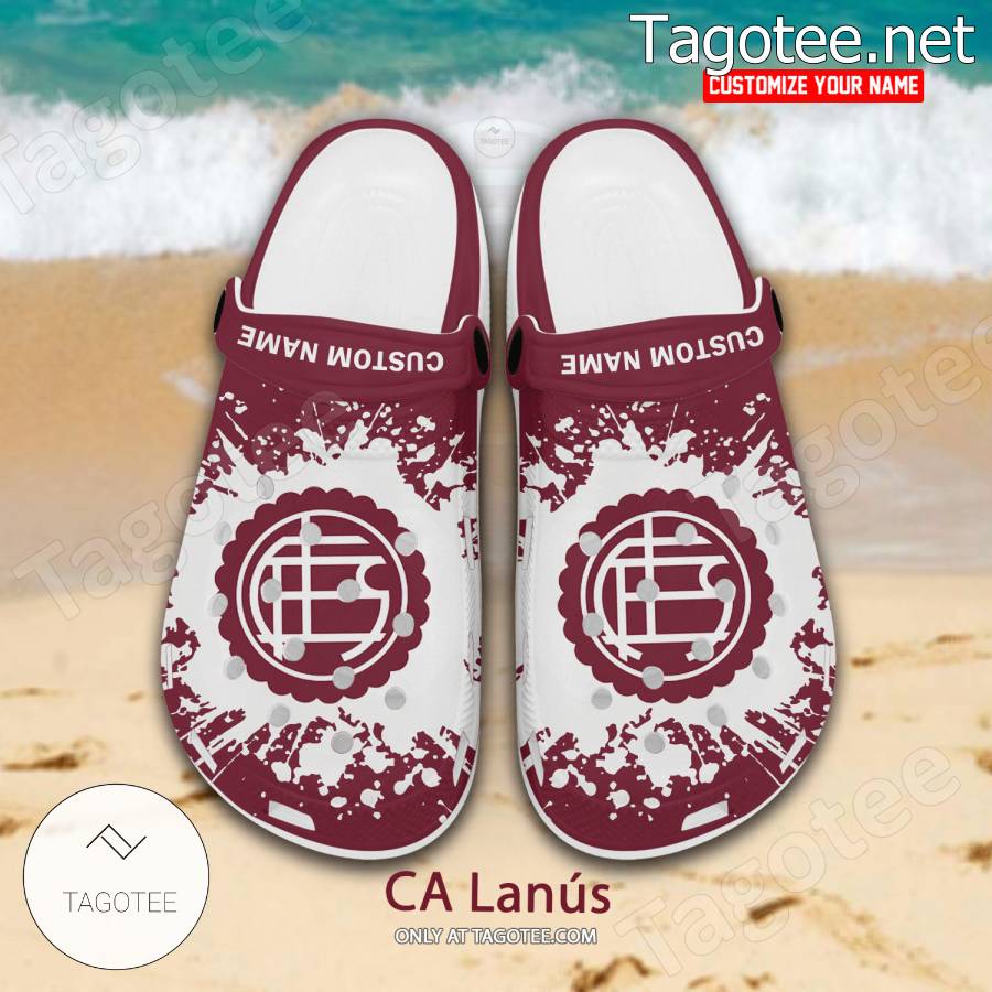 CA Lanús Logo Custom Crocs Clogs - BiShop a