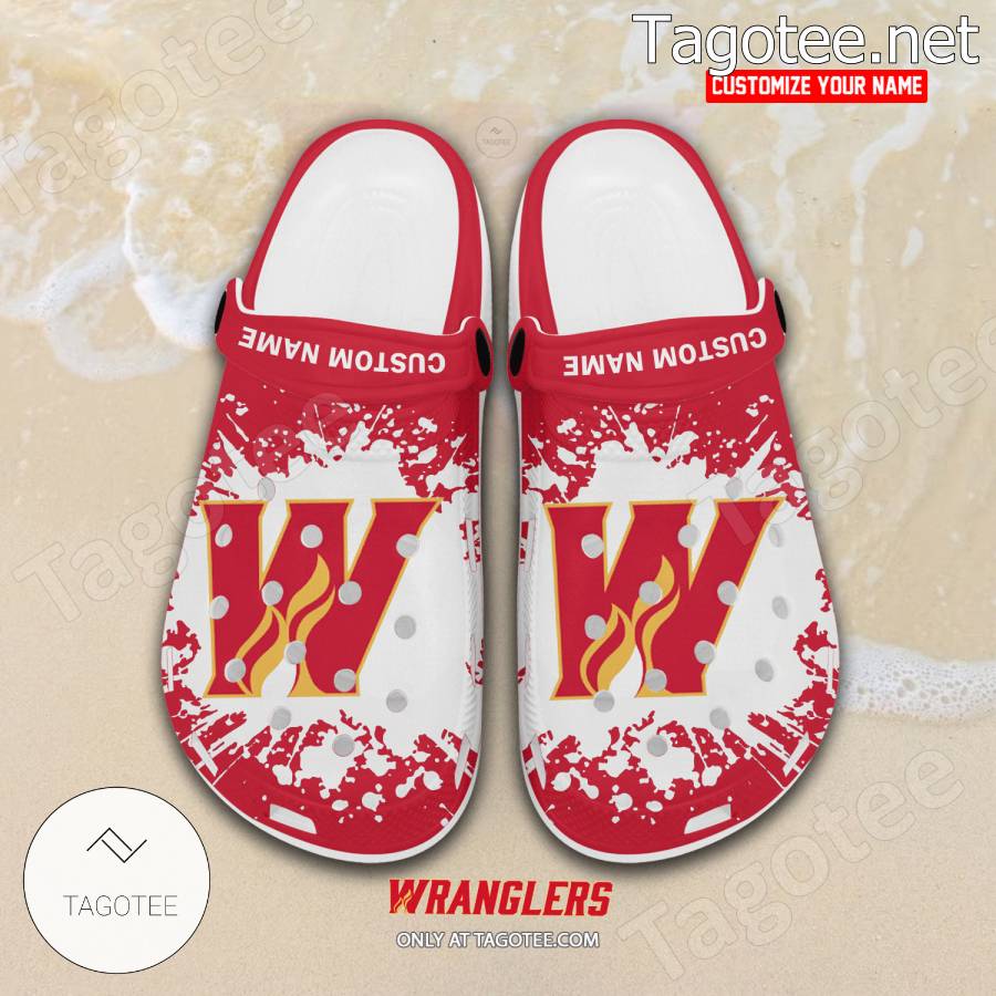 Calgary Wranglers Logo Crocs Clogs - BiShop a